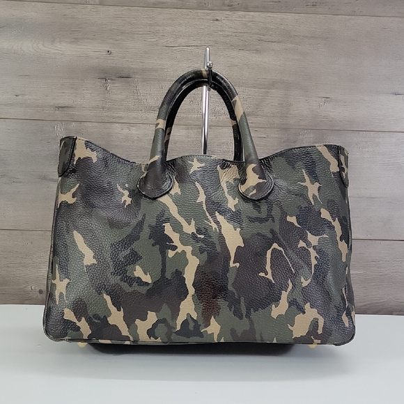Mark & Graham Handbags - Mark & Graham Green Camo Leather Tote Bag